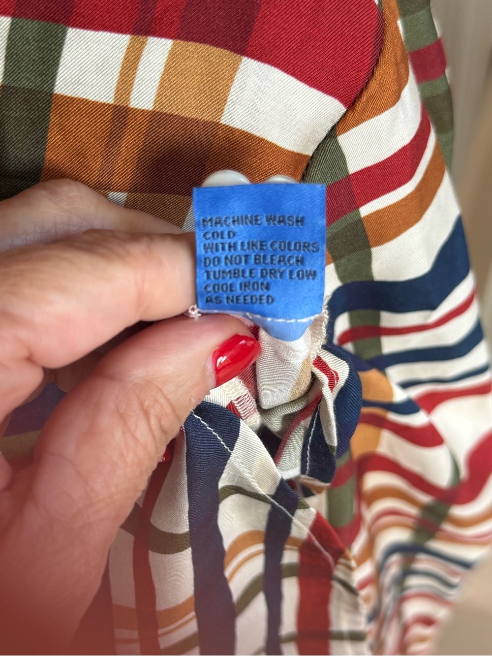 J.McLaughlin Classic Plaid Button-Down Shirt - Rust, Tan Navy & Brown Fall - Picture 7 of 7